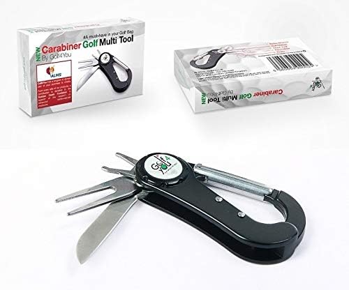Novelty All in One Golfer’s Tool. Includes Divot Repair Tool, Spike Wrench, Magnetic Ball Marker, Cigar Cutter & Key Ring. No More Stress! All at Your Fingertips on The Golf Course