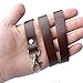 Genuine Leather Neck Lanyard, RetroLeo Leather Key Chain Holder, ID Badge Holder (LL001--Brown)
