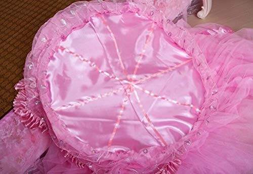 Raxsun Baby Crib Canopy Netting Luxury Princess Bed Net Round Hoop Netting Mosquito Net Bedroom Decor (Pink) - Thumbnail 3