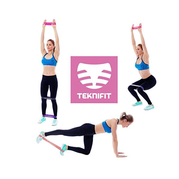 Teknifit-Exercise-Band-Set-Pink-4-Resistance-Band-Levels-for-Complete-Home-Fitness-Full-Body-Workouts-Includes-Carry-Case-and-Download-Guide Teknifit Exercise Band Set Pink - 4 Resistance Band Levels for Complete Home Fitness, Full Body Workouts - Includes…