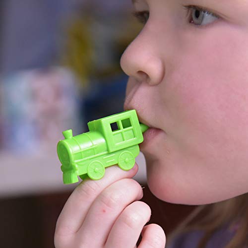 J&J'S TOYSCAPE Plastic Train Toy Whistles (Pack of 36) Perfect for Birthday Party Favors, Kid's Game Prizes,, Goody Bag Fillers