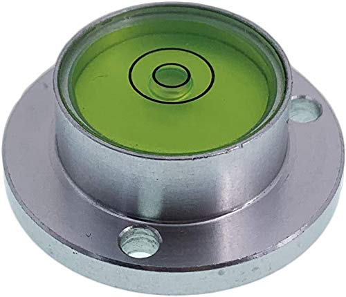UMEI Aluminium Circular Spirit Level, D30mm Flange Plate Type, Green, 30*11 mm, 2mm Thickness, 1pc, for Horizontal Measurement and Correction