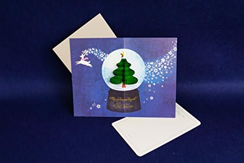 Handmade Honeycomb Pop Up Christmas Greeting Card (Pack of 1, SNOW GLOBE)