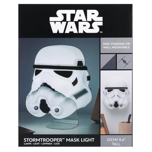 Maschera di Star Wars Stormtrooper, prodotto con licenza ufficiale Disney Star Wars, luce novità, alimentazione USB e a batteria, lampada da scrivania, lampada da parete, regalo