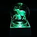 JINGDIAN Crystal LED Elephant W/Multicolor Home Decoration Ball