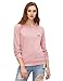 SweatyRocks Womens Casual Long Sleeve Pullover Sweatshirt Alien Patch Shirt Tops L Pink