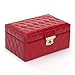 WOLF Caroline Small Jewelry Case, 6x8.75x4.25, Red