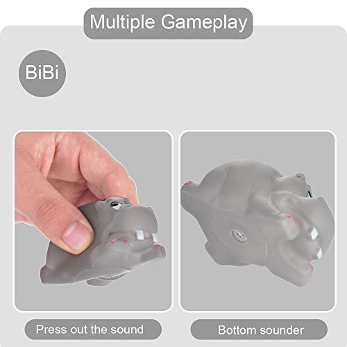 Gbell Cute Hippo Water Bath Soft Floating Squeeze Bath Toy,Animal Bathtub Squirt Swimming Toy 3 Babies Squeaky Shower Bathroom Pool Play Water Bathing Toys