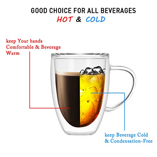 Doppelwandige Latte Macchiato Gläser Set,Trinkgläser, Kaffeeglas,Teegläser, Cappuccino Gläser, Durchsichtige Tassen aus… – Bild 4