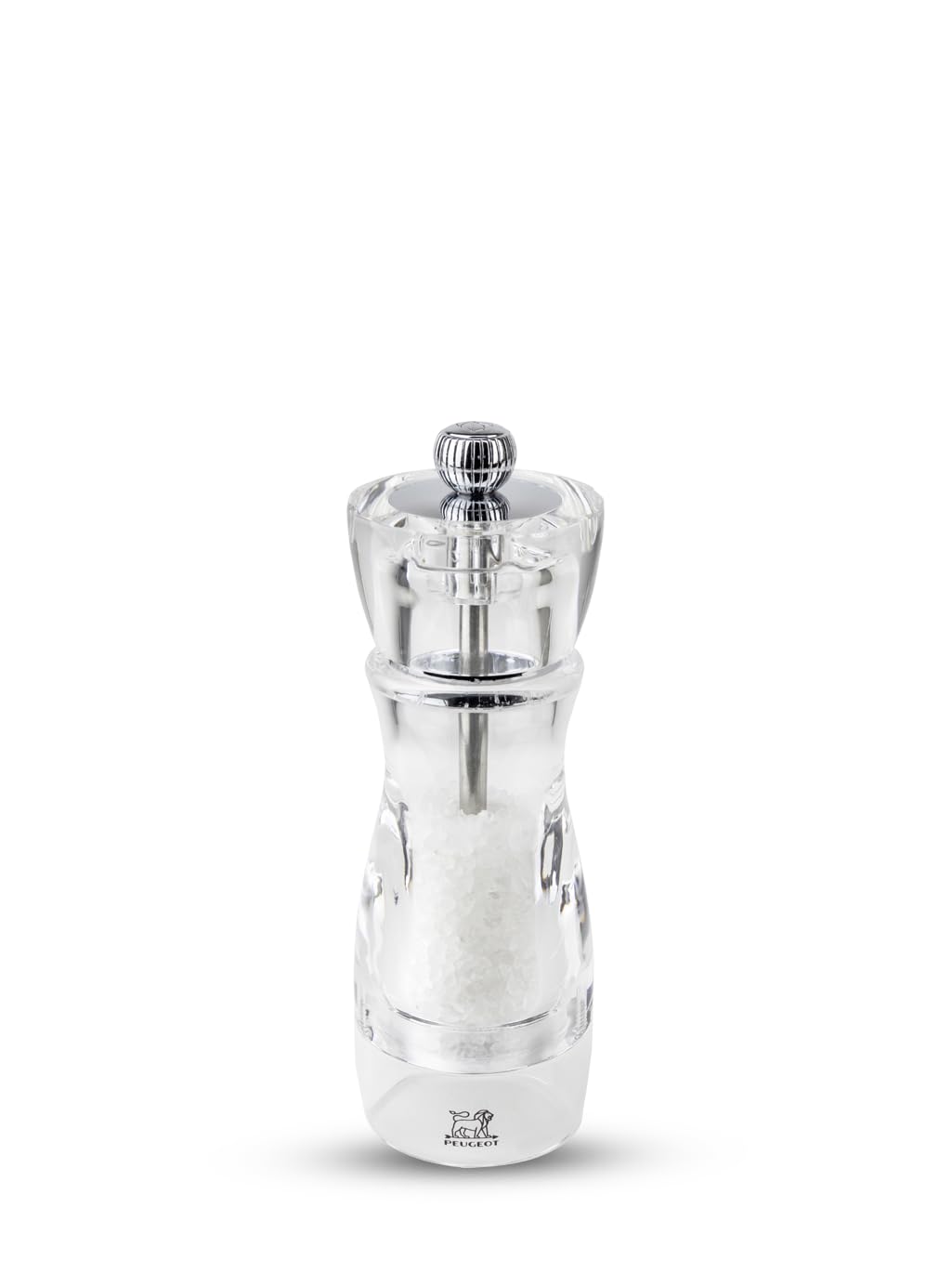 Peugeot - Vittel Manual Salt Mill - Adjustable Grinder - Acrylic, Clear, 16 cm, Silver Gray