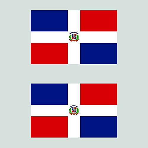 Two Pack Dominican Flag Sticker FA Graphix Decal Self Adhesive Vinyl Dominican Republic Caribbean