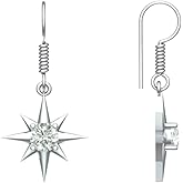 GEMINSPIRE 925 Sterling Silver North Star Earrings for Women, Ruby, Peridot, Topaz, Sapphire Birthstones, Gift for Her, valentines day