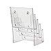 SourceOne 6 inch Wide 1/2 Page Multi-Pocket Booklet and Brochure Holder – Clear Acrylic Organizer – 4 Tier