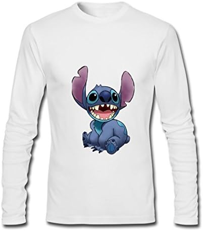 DIYHOODIE Lilo and Stitch Long sleeve T-shirt, Custom Women's Classic Long sleeve T shirt with Lilo and Stitch White