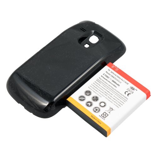 3600mAh Extended Battery + Back Cover for Samsung Galaxy S3 Mini i8190 Black