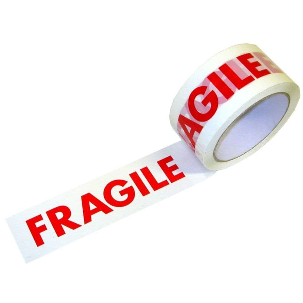 TGL 6 Rolls of Fragile Printed Packing Tapes 66MX48MM for PARCELS and Boxes. Pack of Heavy Duty Strong Long Secure Sticky Seal Fragile Print Tape ROLL (Pack of 6)