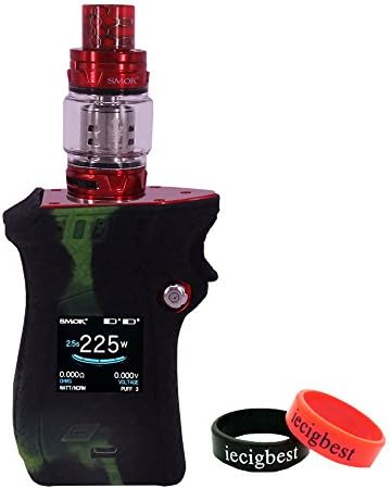 Smok MAG 225W Case Protective Silicone Case For Smok MAG 225W TC Box Mod With 2 Pcs Silicone Ring (left hand)(Black+Green)