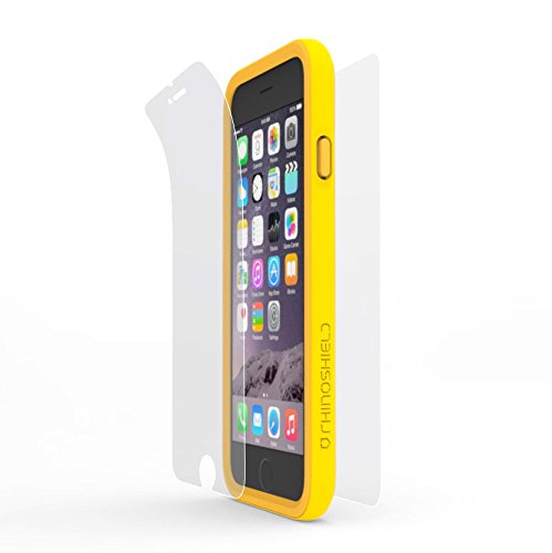 Rhino Shield Crash Guard Slim Impact Bumper Bundle for iPhone 6 Plus/6s Plus - Yellow (includes: Bumper, Front Screen Protector, Rear Scratch Protector Shield)