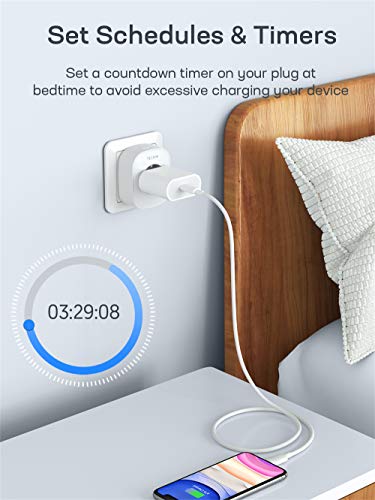 Slimme Wifi-Stekkerdoos met USB-A C 17W, Compatibel met Alexa, Google Home en Smart Life App, 1,5m Kabel, 16A/3680W