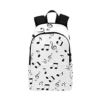 VvxXvx Various Black Melody Symbols Casual Daypack Travel Bag College School Backpack for Mens and Women