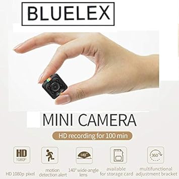 BLUELEX Mini Micro Cam Portable Security Camera 1080P HD Pocket Motion Detection Video Surveillance Camcorder IR Night Vision Loop Recording for Car Home Office