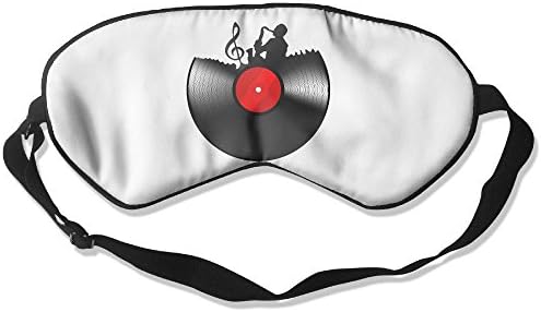 LzVong Saxophone Record Unisex Silk Adjustable Strap Sleeping Eye Mask Smooth Eyeshade