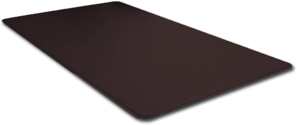 Eglooh - Herms - Office Desk Pad, Dark Brown Leather, Desk Blotter with Stitching and Rounded Corners, cm 50x35, Made in Italy