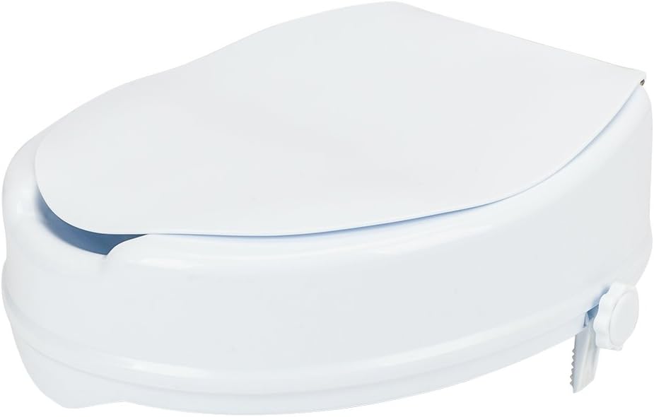 Mefeir Raised Toilet Seat with Lid Medical Elevated Extender, Bathroom
