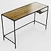 Industrial Vintage Design Space Saver Entryway Hallway Console Table Desk with Lower Shelf Storage , Wood Top and Metal Black Metal Frame