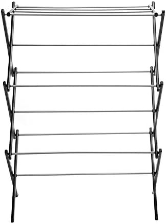 Homkit Foldable Rust-Proof Clothes Drying Rack with Three-tiers Top Rack