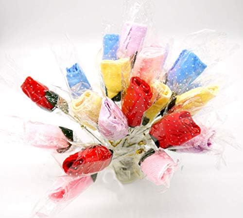 本セット フラワータオル バラ 花束 ギフトタオル バラ型 ハンカチ 薔薇 フラワー ミニタオル