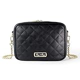 Itzy Ritzy Crossbody Diaper Bag - Chic Crossbody Bag Featuring 6 Pockets and 2 Separate Compartments; Includes Coordinating Changing Pad and Adjustable Shoulder Strap, Black
