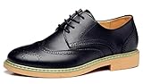 DADAWEN Men's Classic Brogue Lace Up Leather Dress Shoes Oxford