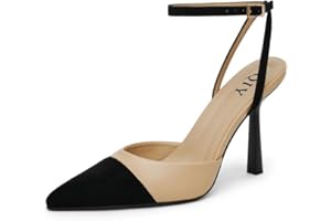 QIY Closed Toe Ankle Strap Heels Women Pumps Pointed Toe Heeled Sandals for Women Stiletto Wedding Dress Shoes