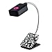 WITHit French Bull Clip On Book Light – Black/White – Square LED Reading Light for Books and eBooks, Reduced Glare, Portable and Lightweight, Cute Bookmark Light for Kids & Adults, Batteries Included