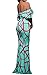 Prom Floral Off Shoulder Bodycon Maxi Dress for Evening, Small Mint Green