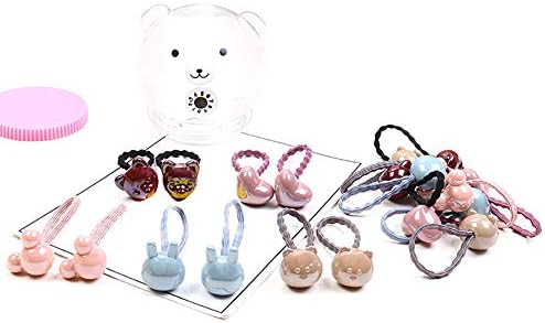 Weanty 10Pcs Girl Hair Band Elastic Hair Ties Hair Band Ropes with Cute Animal Head Shaped Toddlers' Ponytail Holder Hair Accessories with Box