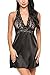 Sweetnight Sexy Halter Nightgown Satin Chemise Lace Babydoll Lingerie Sleepwear for Women