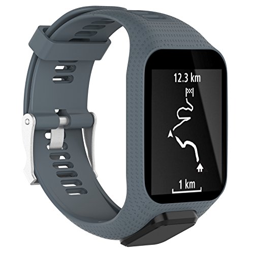 XBERSTAR TPE Wrist Accessories Bands Strap for TomTom Adventurer Golfer 2 Runner 2/3 Spark / Spark 3 GPS Watch (Gray)
