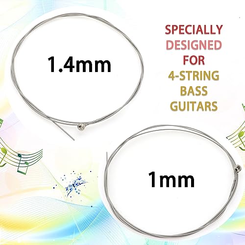 CashBeat Stainless Steel 4 String Bass Guitar Strings, Electric Bass 4