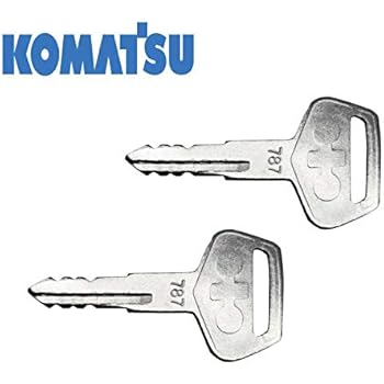 Pair (2 Keys) Komatsu Equipment Key-Ignition Key for Komatsu, Kalmar, Dressta, Sakai, Part Number 787