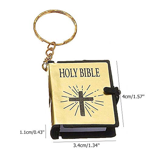 RAYNAG Set of 6 Holy Bible Keychain Mini Book Key Ring Religious Gift - Thumbnail 5