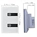 BENLINK Smart Light Switches Touch Remote Timing Function with Smartphone Compatible with Alexa and Google Home Glass Panel Light Switches (2 switches in 1 gang box)