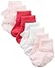 Nuby Baby Girl 4-Pack Ruffle Turn Cuff Socks, 6-12 Months, Pink