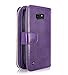 S6 Active Case, Galaxy S6 Active Case, Cellularvilla Wallet Bag Case, Pu Leather Flip [Card Slots] Case, [Zipper Wallet] [Magnetic Detachable] Back Cover for Samsung Galaxy S6 Active G890 (Purple)