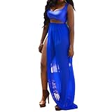 Women 2pc Set Floor Length Evening Clubwear Bodycon Bodysuit Celebrity Dress