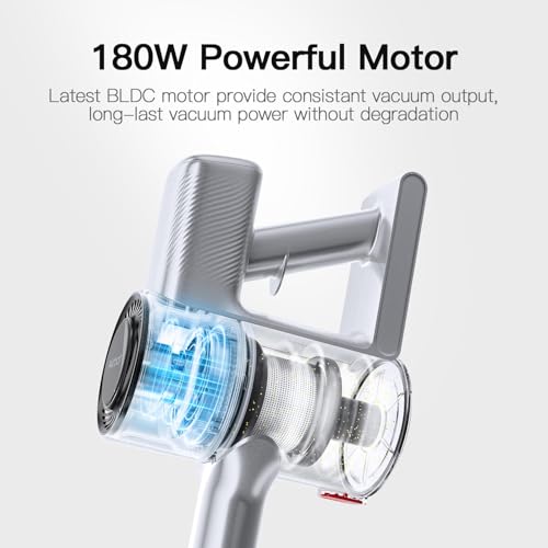 Airbot Cordless Vacuum Cleaner with Laser Dust Detection 25000Pa Suction 1L Dust Capacity Five-Layer HEPA Filtration Carpet and Hard Floor Portable Handheld Wireless Vacuum Cleaner 40min