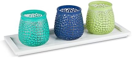 The Gerson Company Display Set of 3 Votive Cups on Wooden White