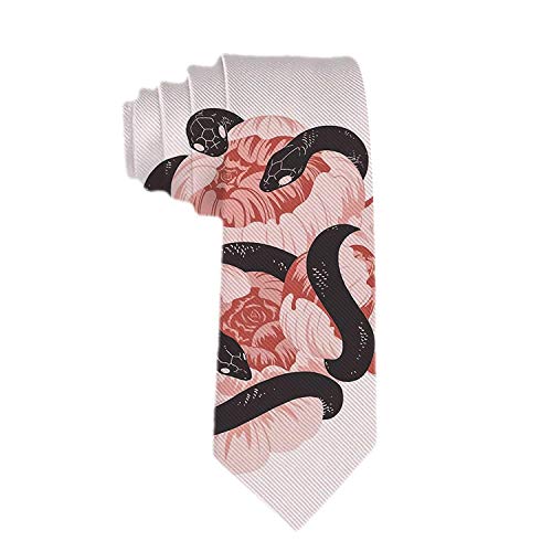 41D18UY9vAL Corbata de corbata para hombre Corbata clásica de serpiente negra y flor floral rosada Corbata de jacquard, ideal para… Corbata de corbata para hombre Corbata clásica de serpiente negra y flor floral rosada Corbata de jacquard, ideal para…