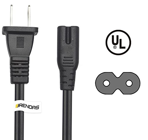 BRENDAZ {3 PACK} Universal Replacement AC Power Cord Cable, 2 Slot Non-Polarized. (NEMA 1-15P to IEC-320-C7) for Notebook, Printers, Boomboxes, TV, Electric Devices & More